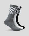 Vans Classic Crew Socks 3pk Mens - Black/Checkerboard