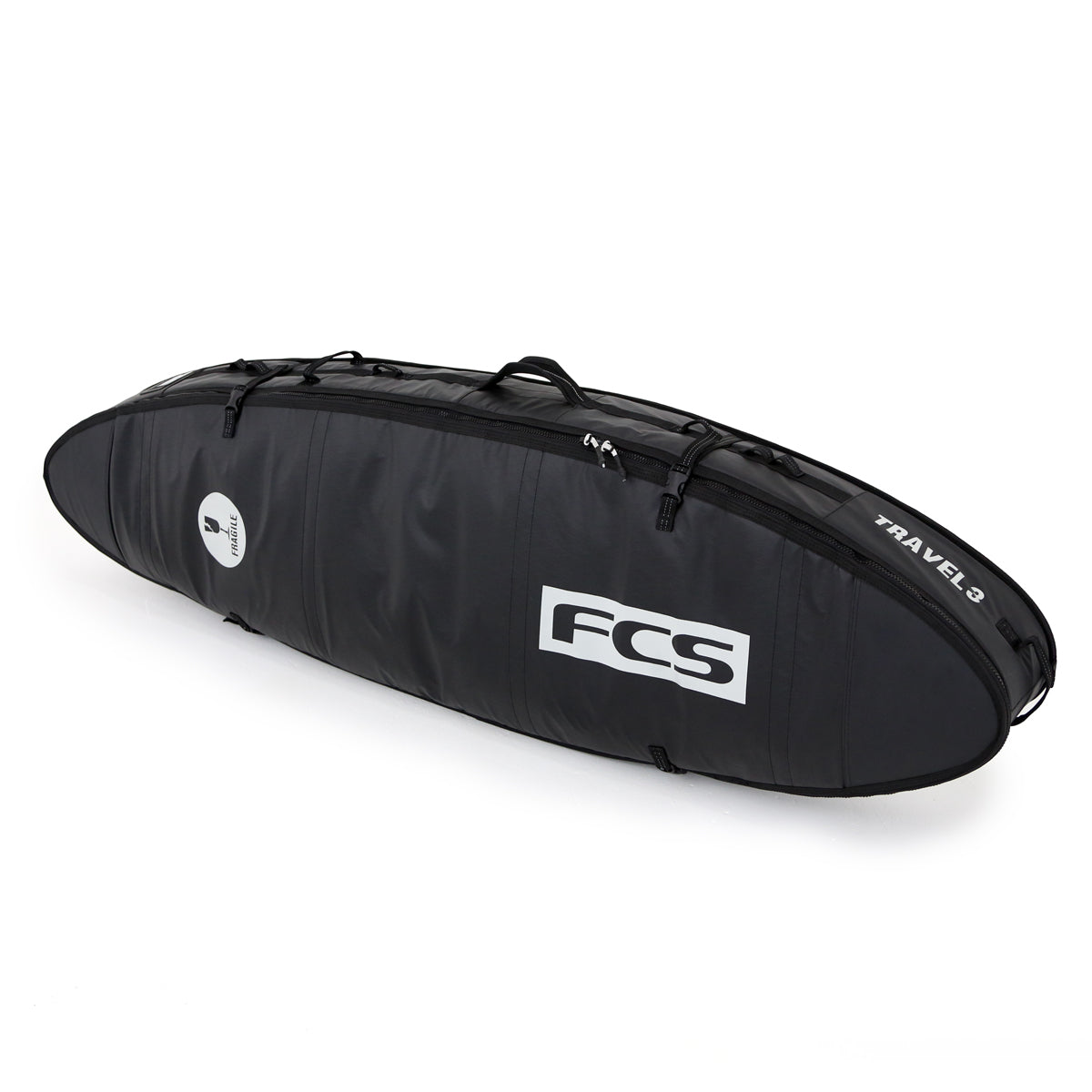 FCS Travel 3 All Purpose 6ft 3 Surf Bag - Black/Grey