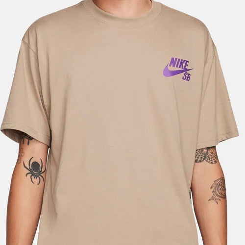 Nike SB T-Shirt Logo LBR Mens - Khaki/Purple
