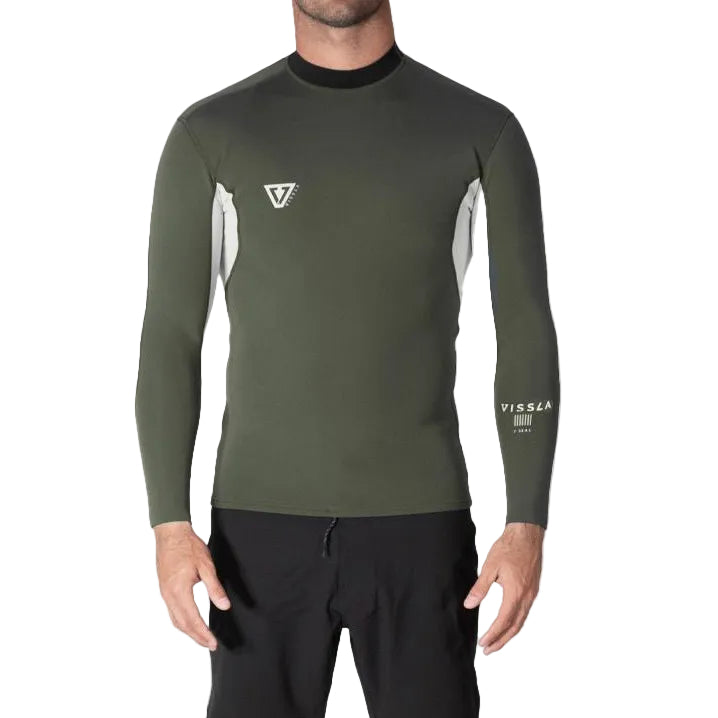 Vissla Natural Seas 1mm Long Sleeve Wetsuit Jacket Mens - Army