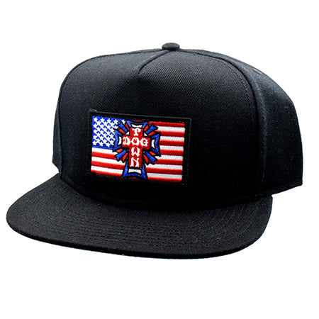 DOGTOWN Flag Patch snapback hat - Black