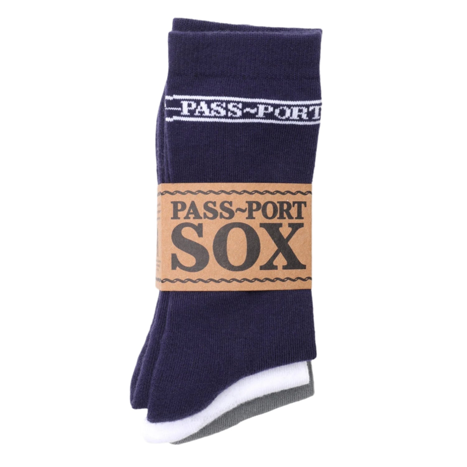 PASS-PORT Hi Sox 3-Pack - Navy/White/Grey