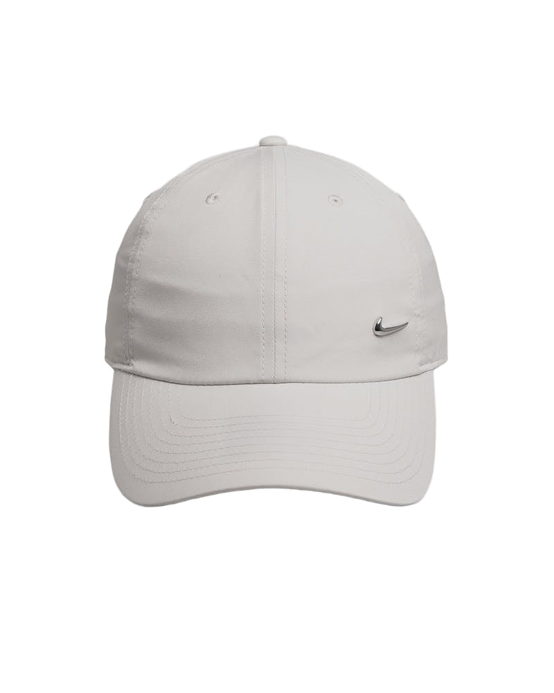 Nike Dri-Fit Club Unstructured Metal Swoosh running cap - Light Bone/Metallic Silver