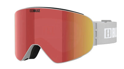 BLIZ Flow goggles - Matte Light Grey w/ Brown & Red