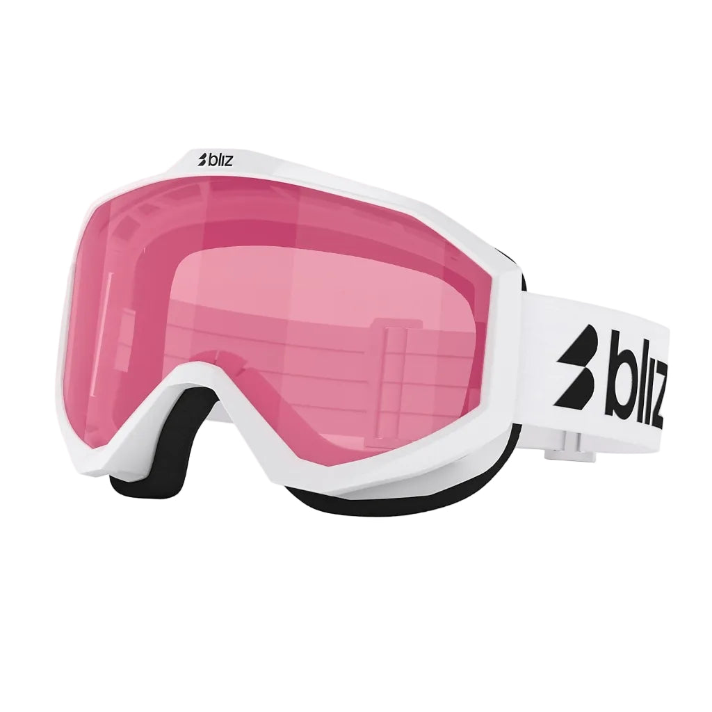 BLIZ Liner Jnr goggles - White-Black Logo w/ Pink