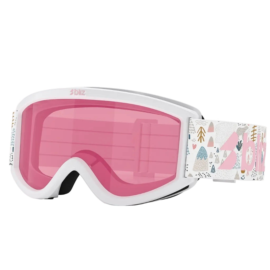 BLIZ Pixie Jnr goggles - Matte White w/ Pink