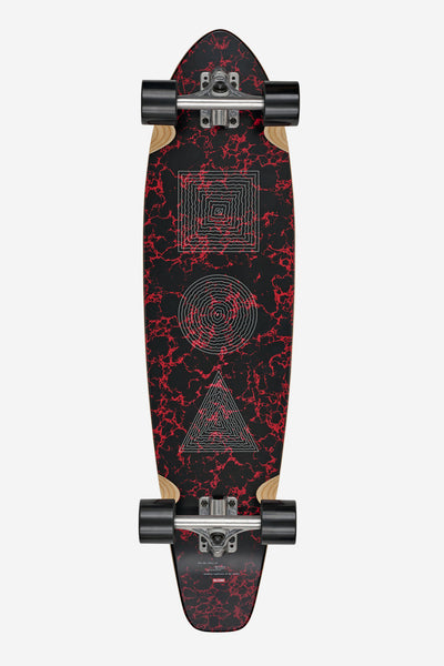 Globe All Time Skateboard - Red Marble Stack 35