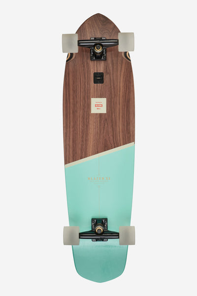 Globe Blazer XL cruiser skateboard - Walnut/Aruba Blue 36in