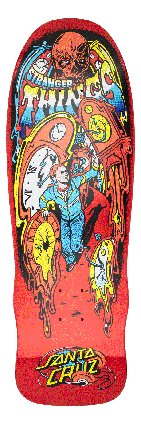 SANTA CRUZ x Stranger Things Max Melting Clocks skateboard deck - 9.7