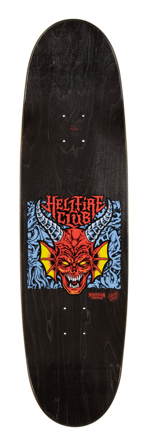 SANTA CRUZ x Stranger Things Hellfire Club Flames skateboard deck - 9.0