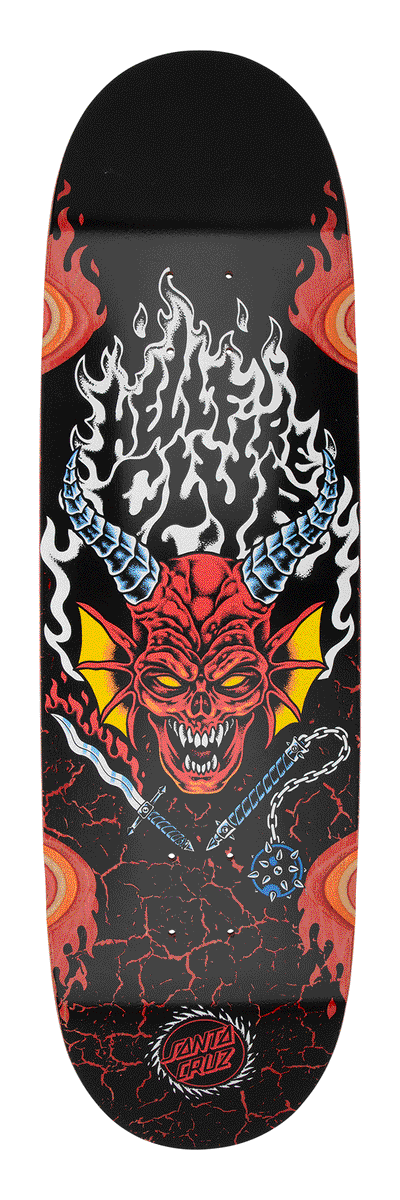 SANTA CRUZ x Stranger Things Hellfire Club Flames skateboard deck - 9.0