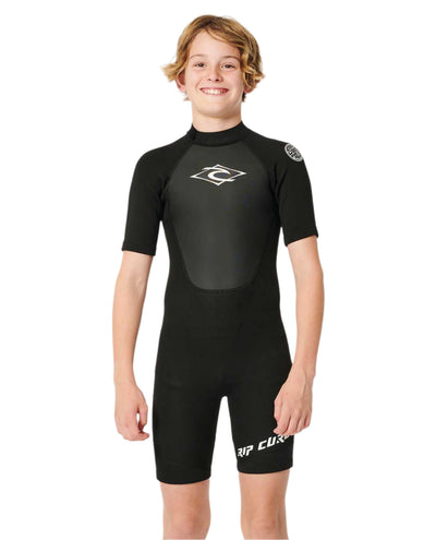 Rip Curl Omega Back Zip Spring Suit Boys - Black