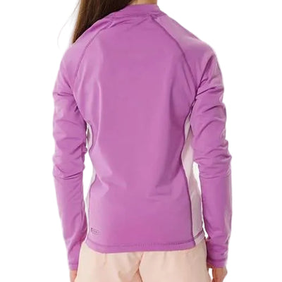 Rip Curl Icon UV Brushed L/S Girls Rashie - Neon Purple