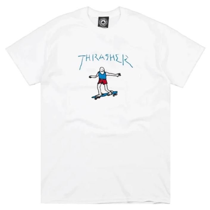 Thrasher Gonz Logo Tee - White/Blue