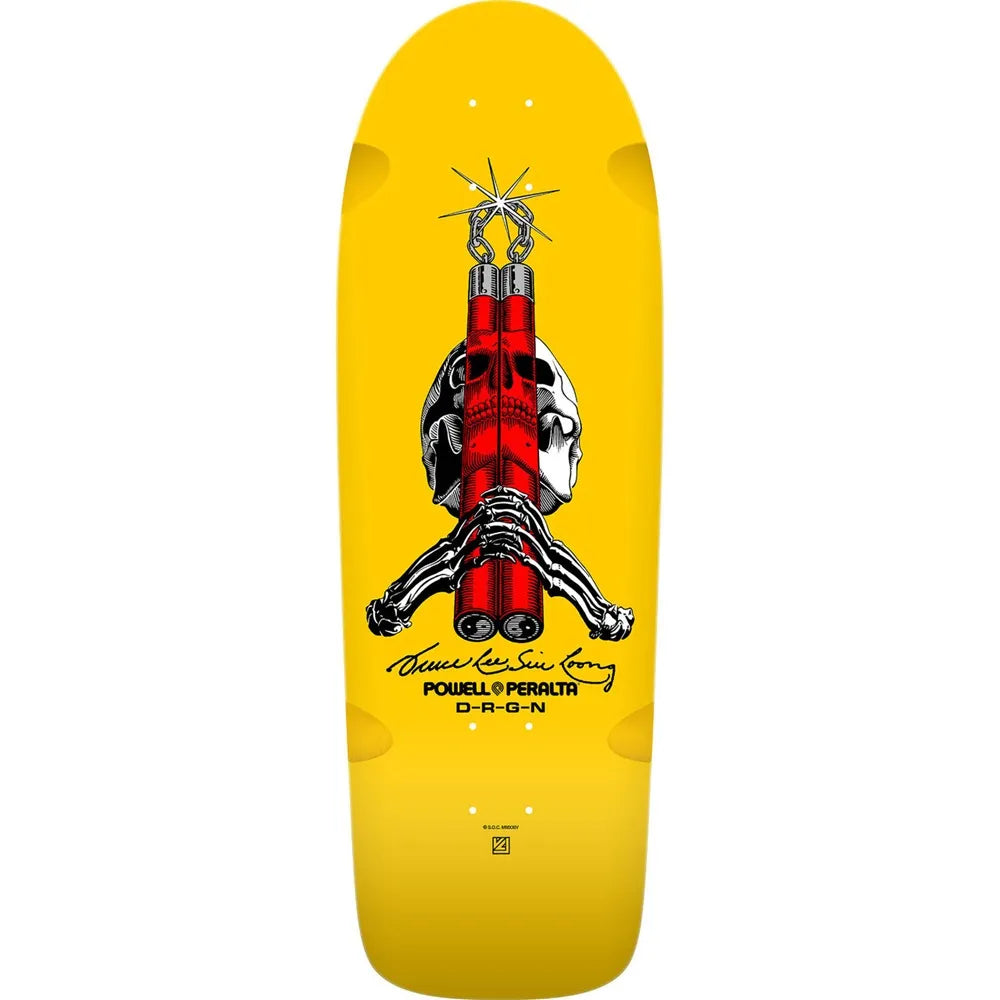 POWELL PERALTA deck - Skull and Nunchuks Bruce Lee Collab - Yellow