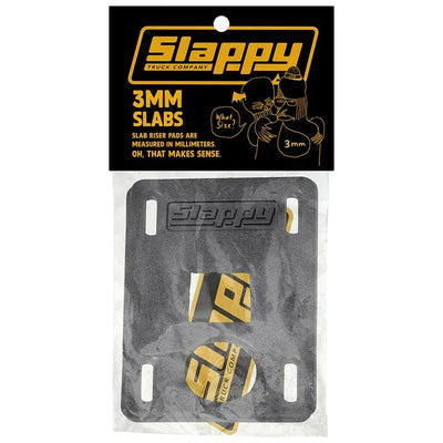 Slappy Slabs 3mm Low SKateboard Risers - Black