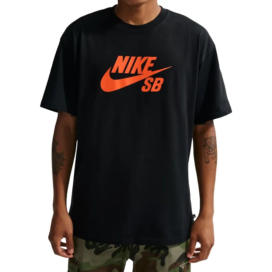 Nike Sb Logo Skate T-Shirt - Black Safety Orange