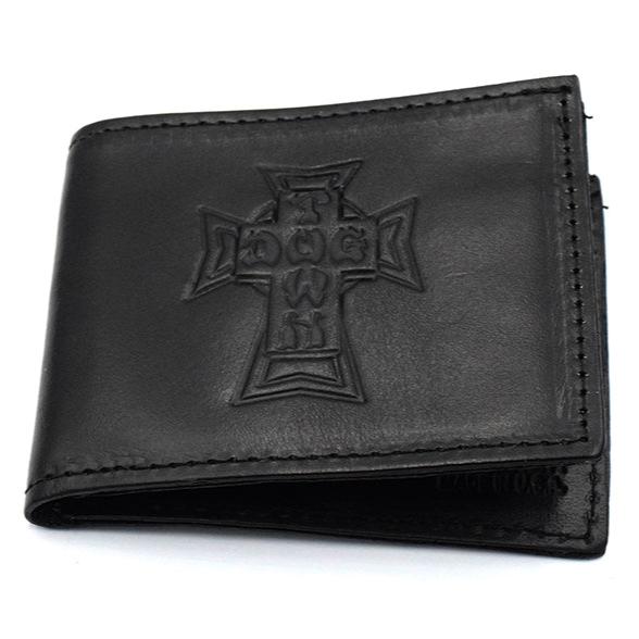 DOGTOWN Cross Logo leather wallet- Black