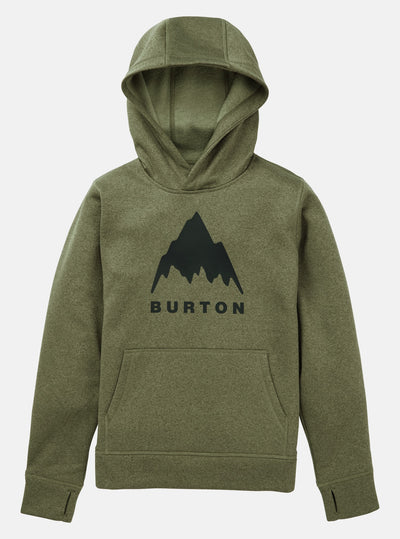 BURTON Oak pullover hoodie Forest Moss HTR - Kids