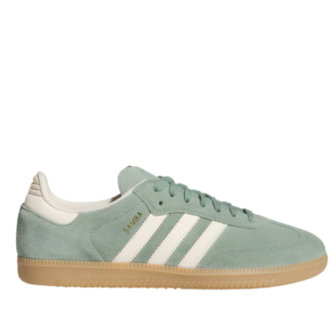 Adidas Samba ADV Shoes - Mens Silver Green / Wonder White / Gold Metallic