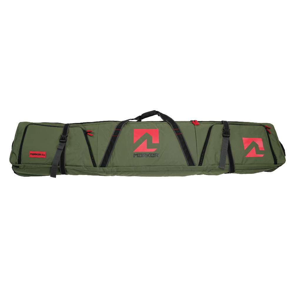 Marker Wheeled Double Ski Bag 185cm - Khaki
