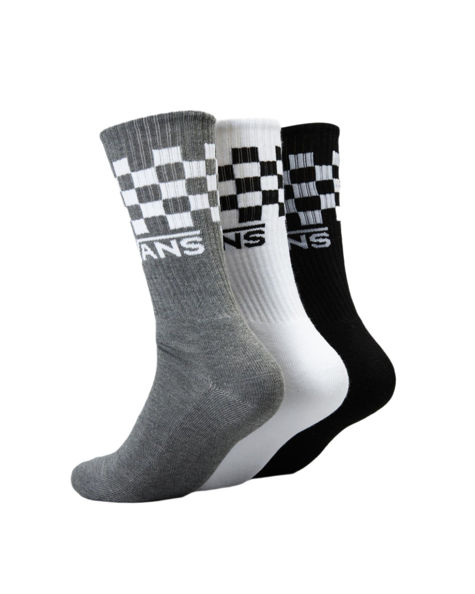 Vans Classic Check Crew Socks 3 Pack - Black White