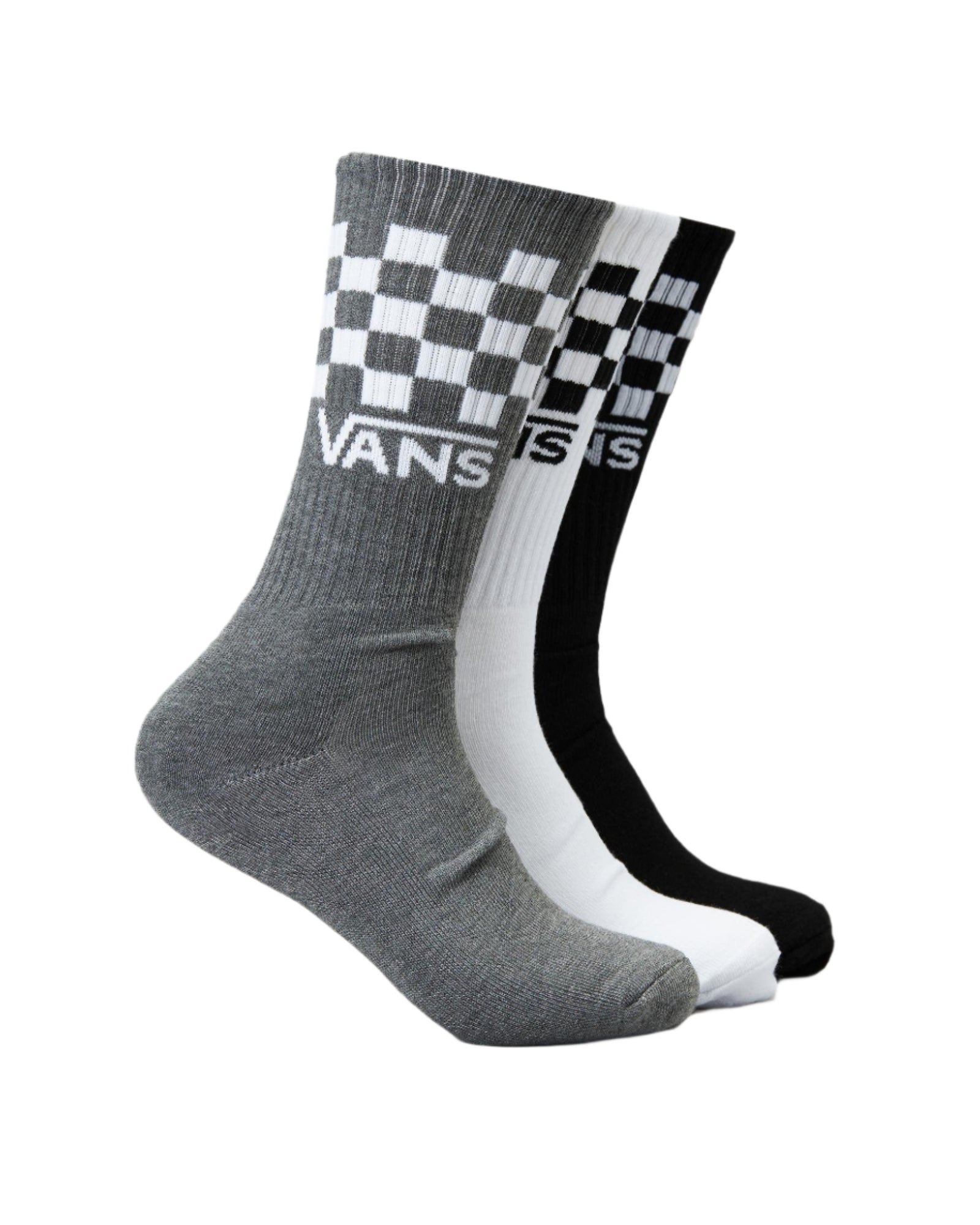 Vans Classic Crew Socks 3pk Mens - Black/Checkerboard