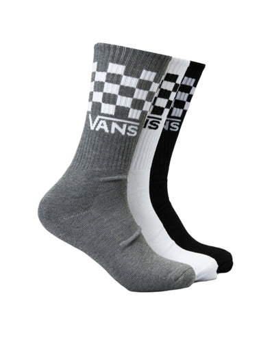 Vans Classic Crew Socks 3pk Mens - Black/Checkerboard