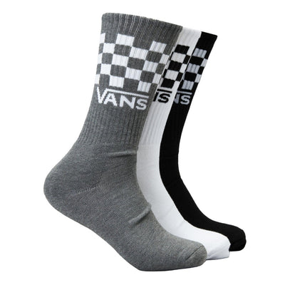Vans Classic Check Crew Socks 3 Pack - Black White