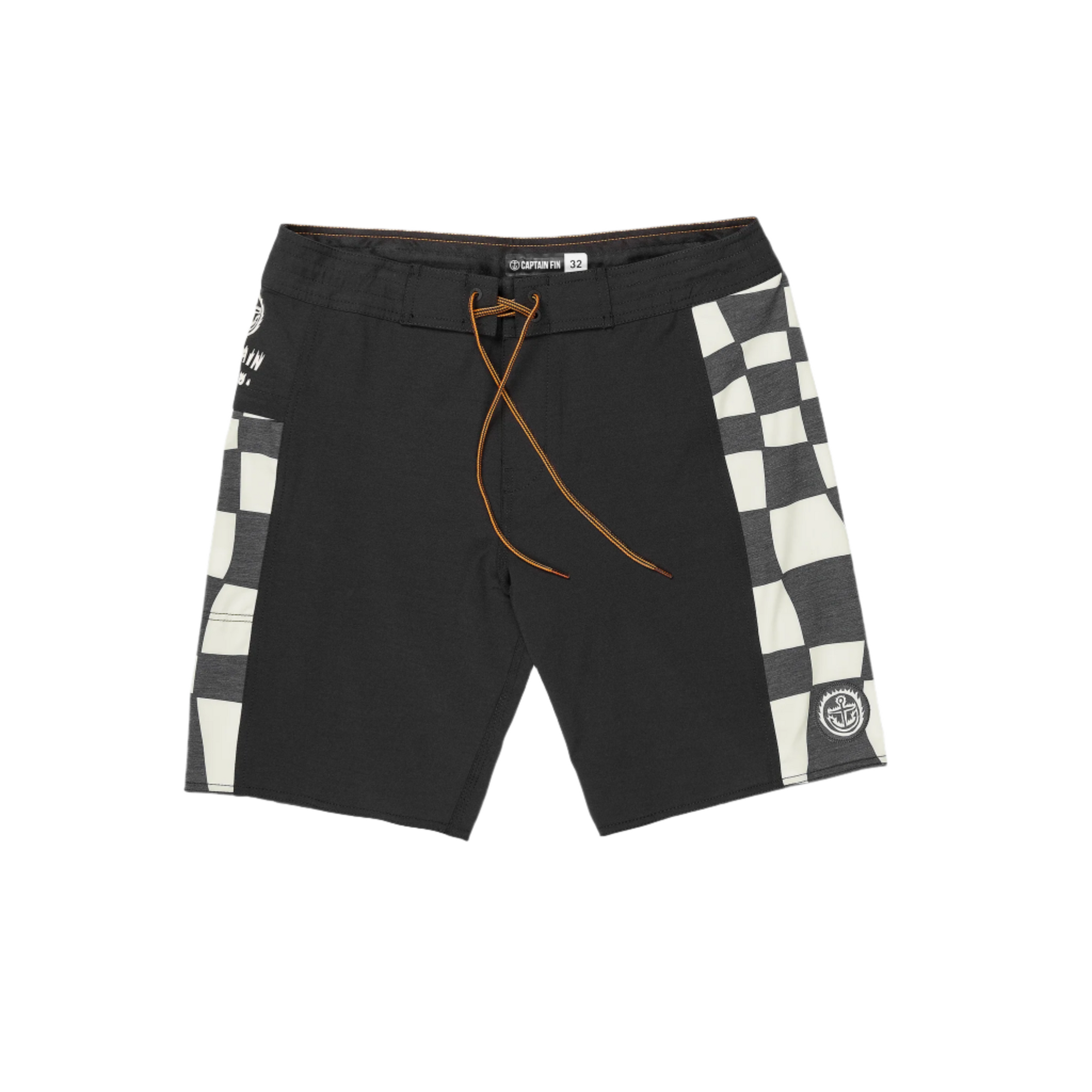 CAPTAIN FIN Keyhole Fire Check Shorts - Black