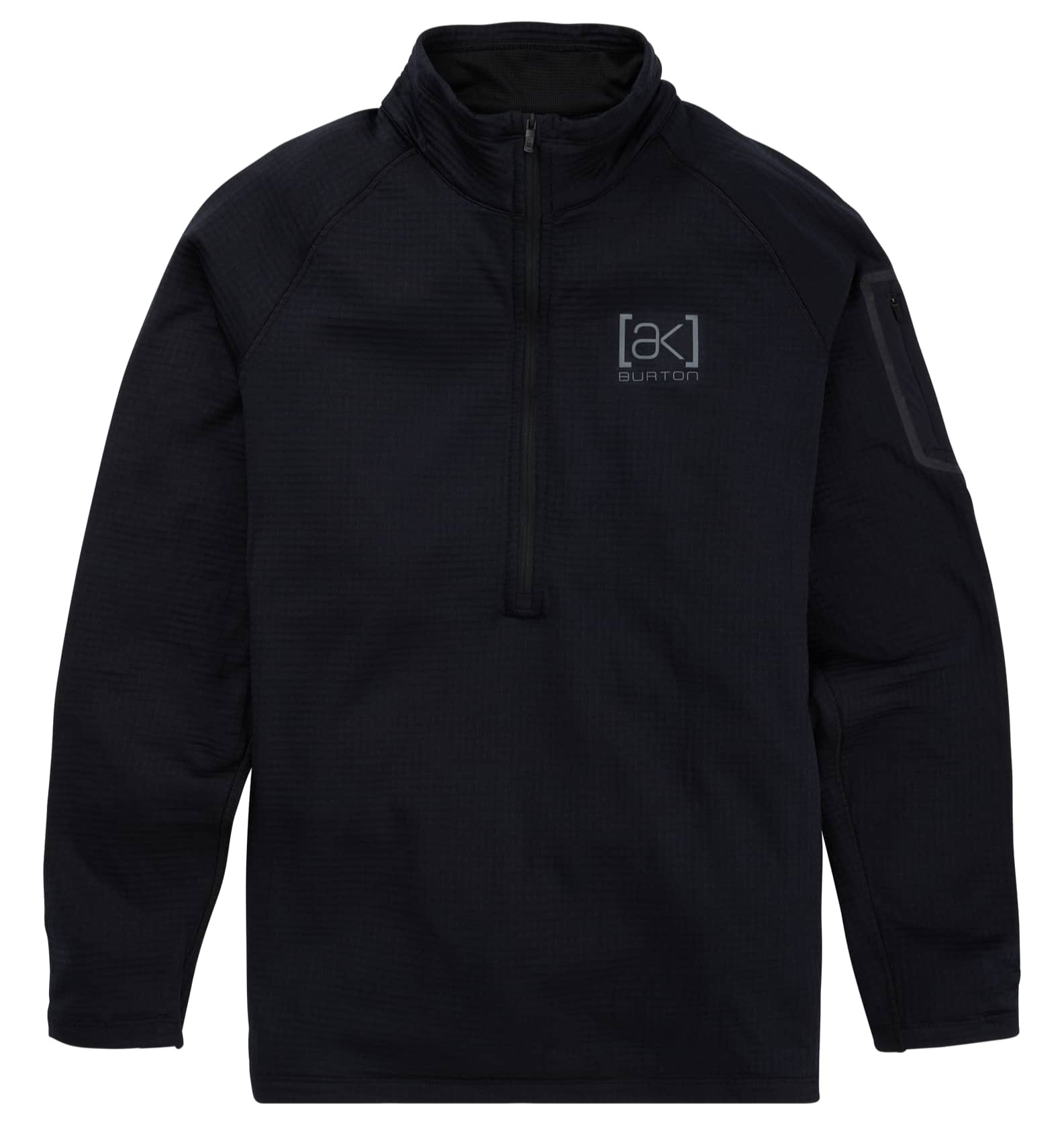BURTON AK Helium Grid Half-Zip fleece hoodie - True Black