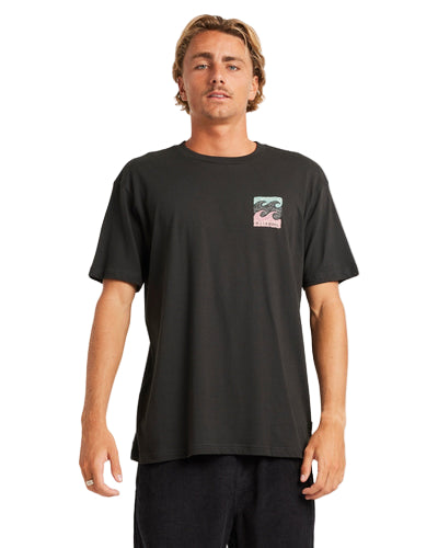 Billabong Crayon Wave Premium Tshirt Mens - Washed Black