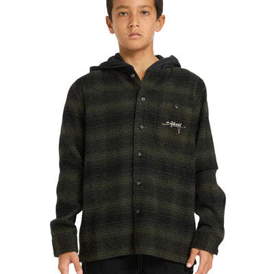 BILLABONG Baja Surf Flannel Long Sleeve Shirt - Boys - Black