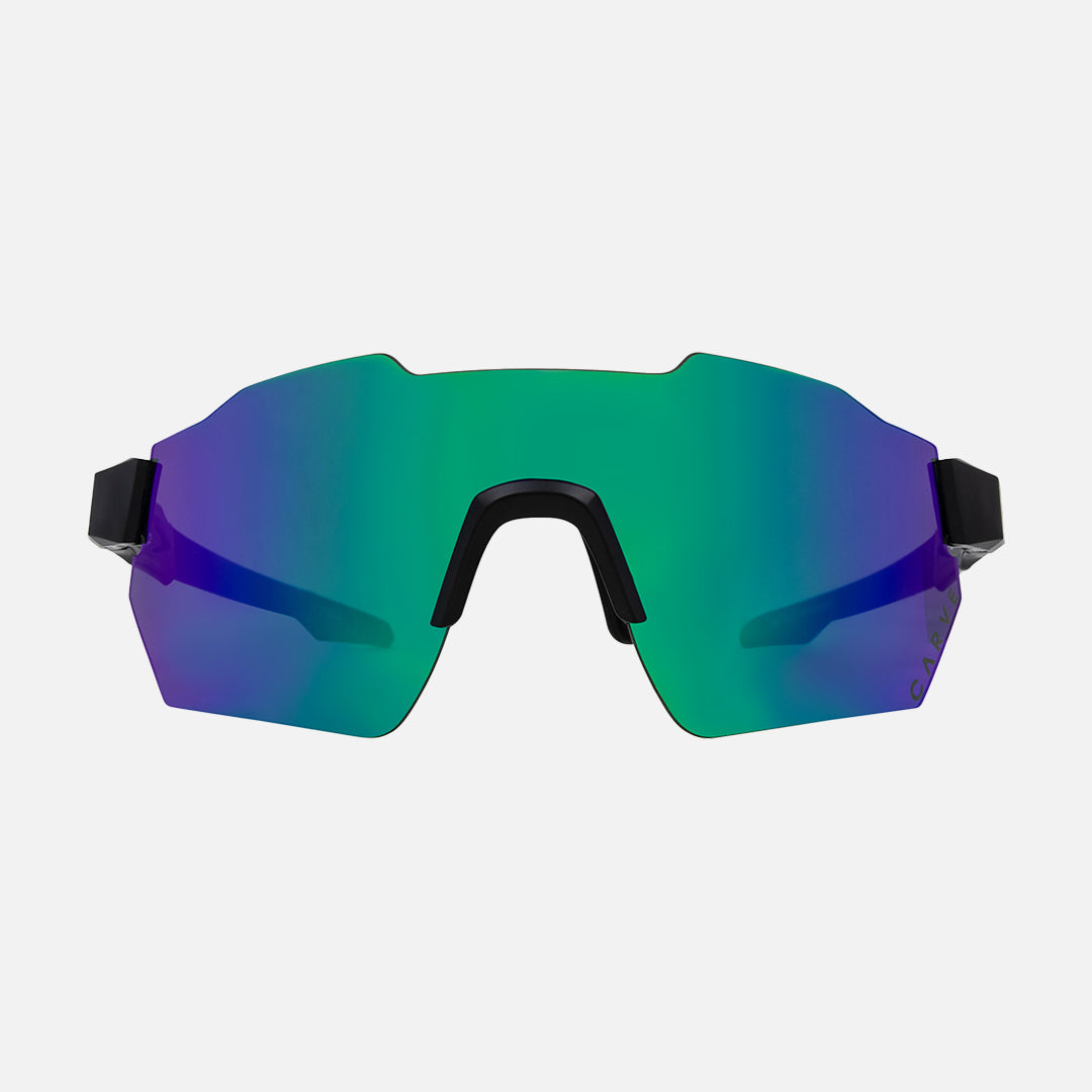 Carve Level Up Sunglass - Matte Black Green with green Iridium