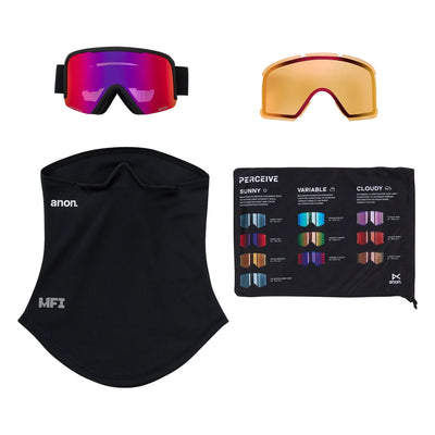 ANON NESA S Low Bridge goggles - Black w/ Sunny Red