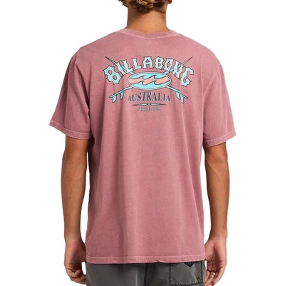 BILLABONG Heritage Arch Tshirt Mens - Red Dahlia