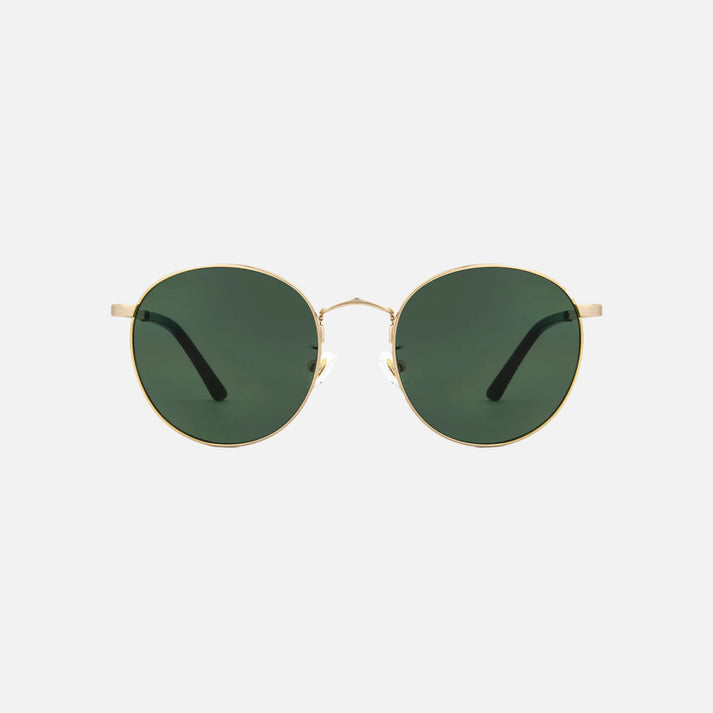 Carve Heidi Sunglass - Brushed Gold Green Lens