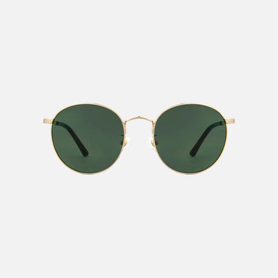 Carve Heidi Sunglass - Brushed Gold Green Lens