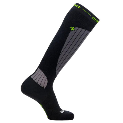 DISSENT Ski GFX Compression DL-Wool Padded sock - Unisex - Black
