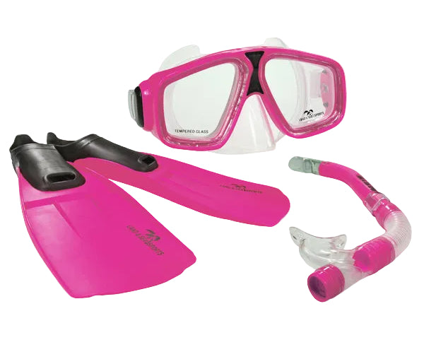 Land and Sea Adventurer Mask Snorkel And Fin Set - XSmall - Pink