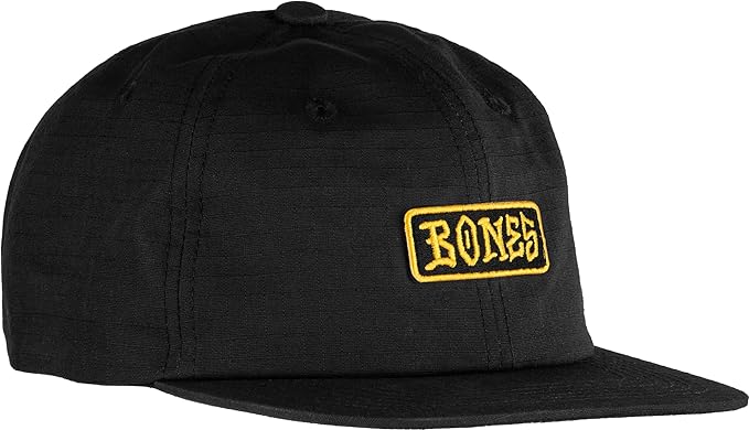 BONES Six Panel Logo snapback hat - Black / Gold