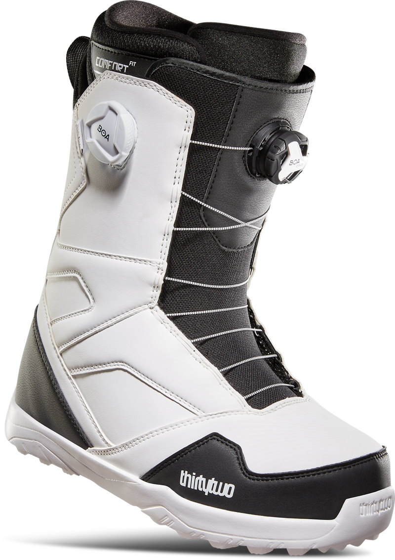 32 STW Double Boa Snowboard Boots Mens - White Black