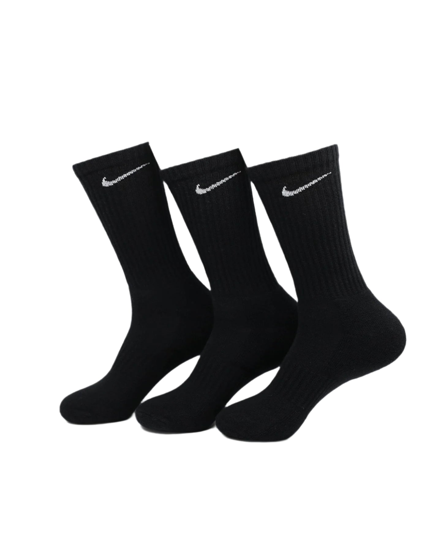NIKE Dri-Fit Everyday Plus Cotton Cushioned Crew Socks Black/White 3PK