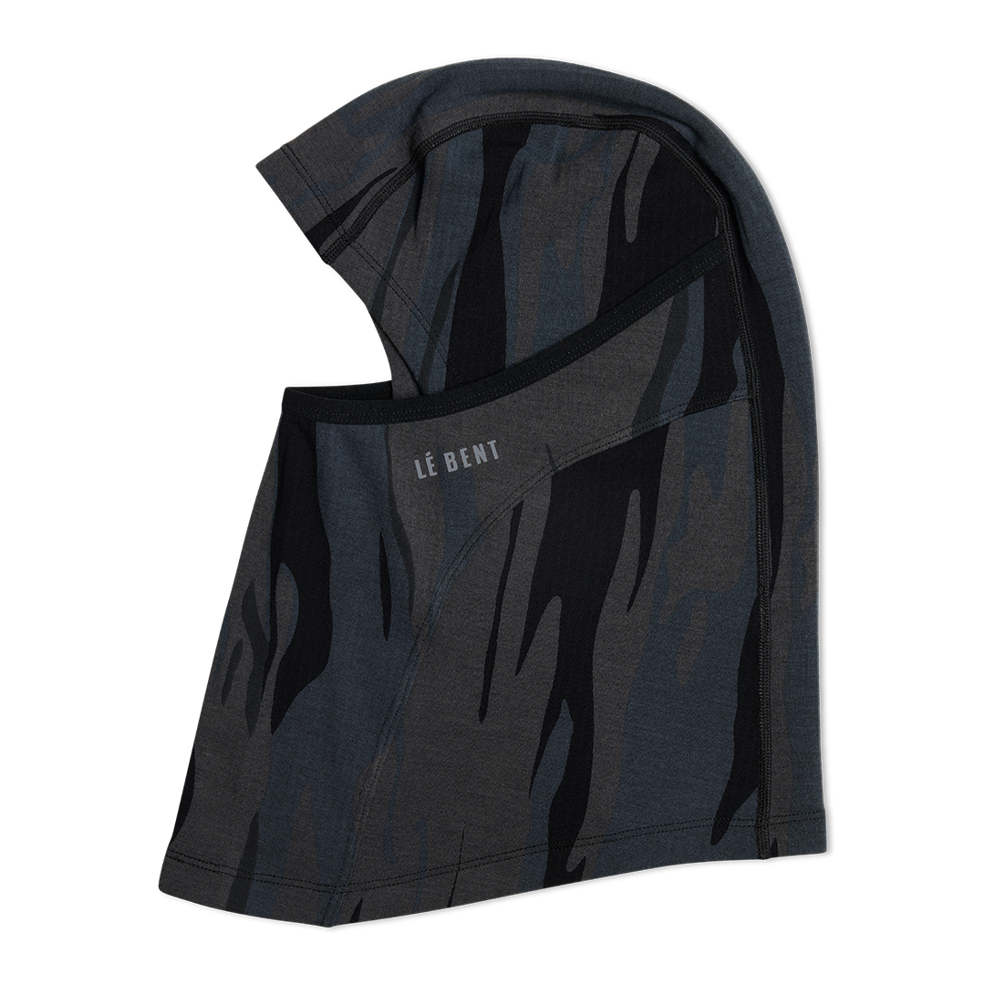 Le Bent Heavyweight Grid Fleece Balaclava - Ombre Snow Gum
