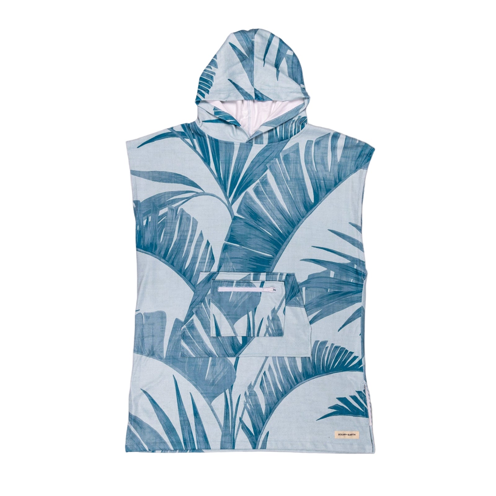 OCEAN AND EARTH Youth Palm Hooded poncho - Iceberg