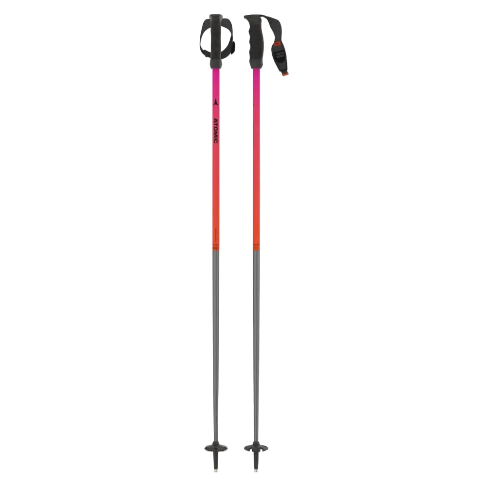 Atomic JR Telescopic Ski Poles - Red/Silver