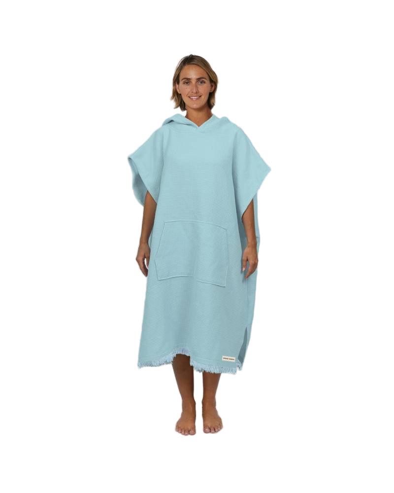 OCEAN AND EARTH Waffle poncho - Womens - Bleached Aqua
