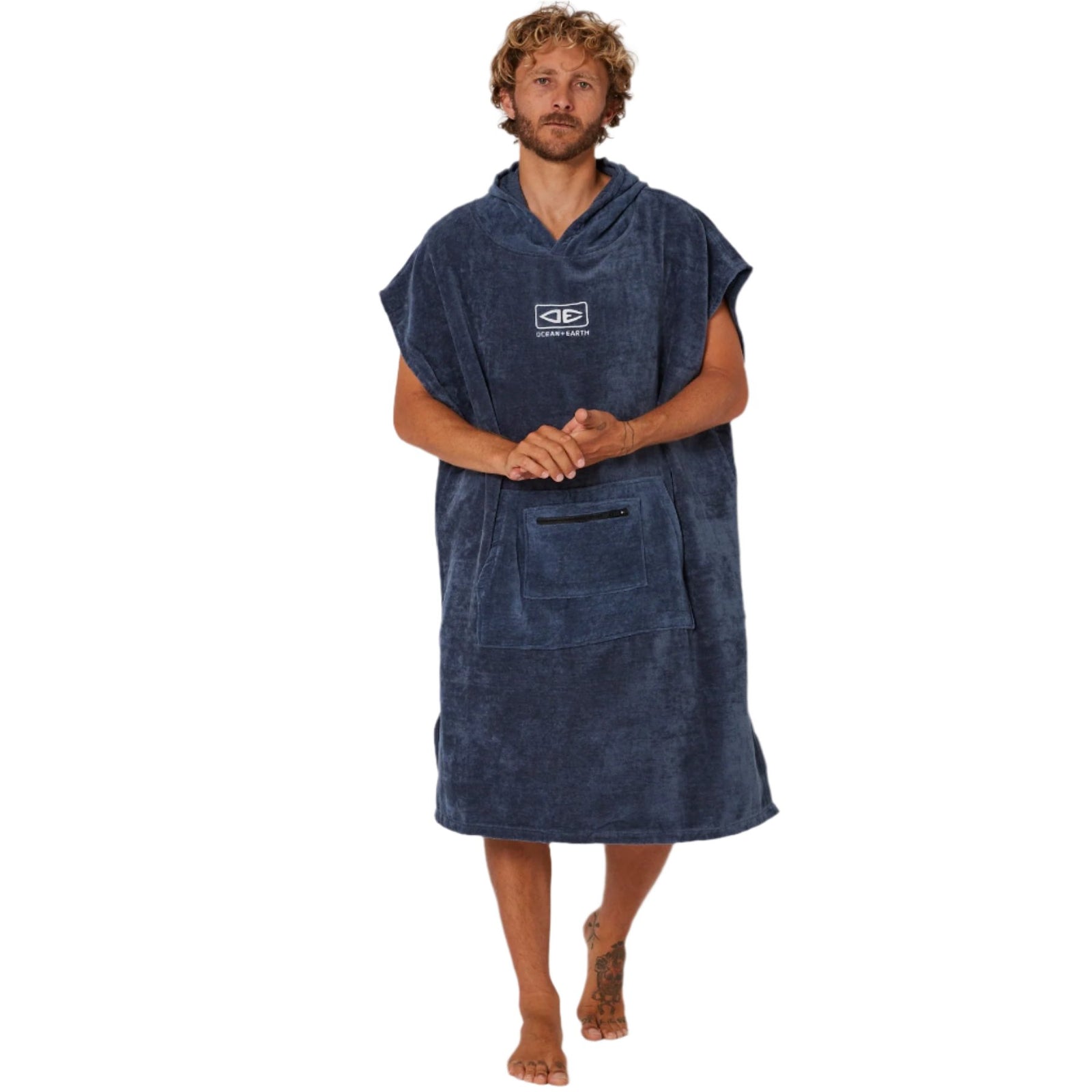 OCEAN & EARTH Corp Hooded Poncho - Navy