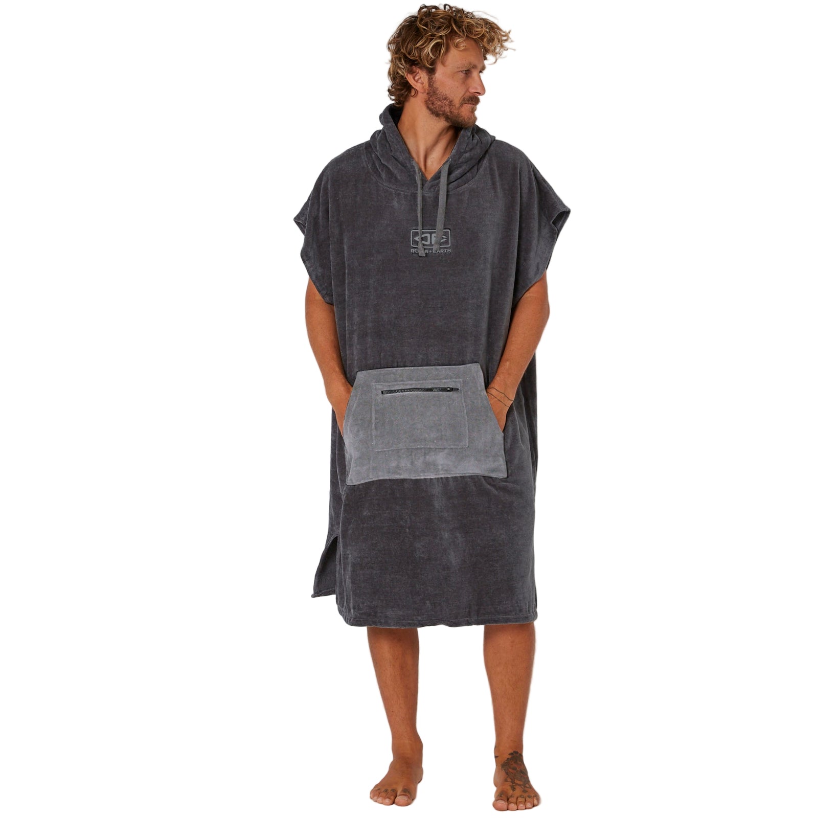 OCEAN AND EARTH Daybreak poncho - Asphalt