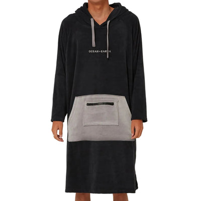 OCEAN AND EARTH Surf Essential LS Poncho - Dull Black